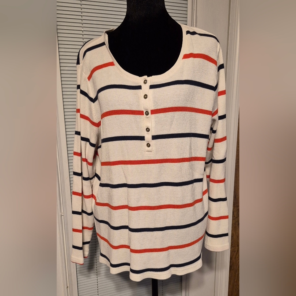 Striped Plus Size Womens Shirt -